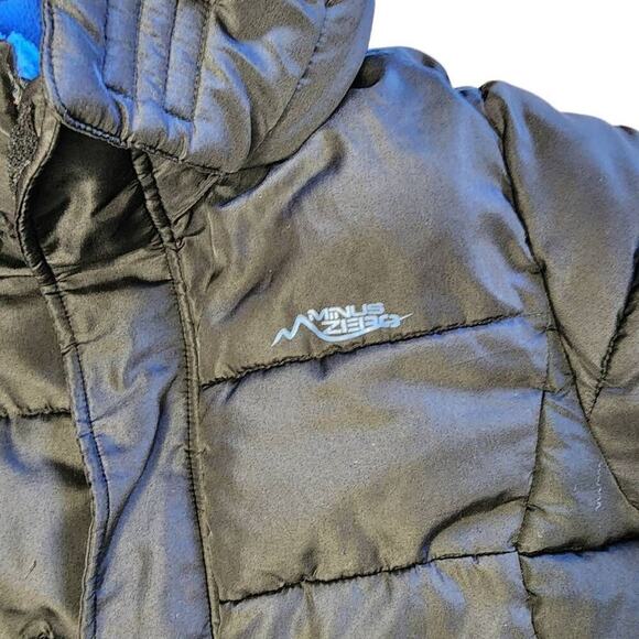 Minus Zero Boys Coats, Royal & Navy Blue Hooded Winter Puffer Coat, Sz 8 - Picture 4 of 7